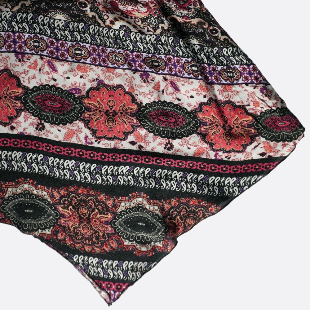 Maurices Paisley Print 2X 18 20 Burgundy Handkerchief Hem Dress Boho Chic - Picture 5 of 9